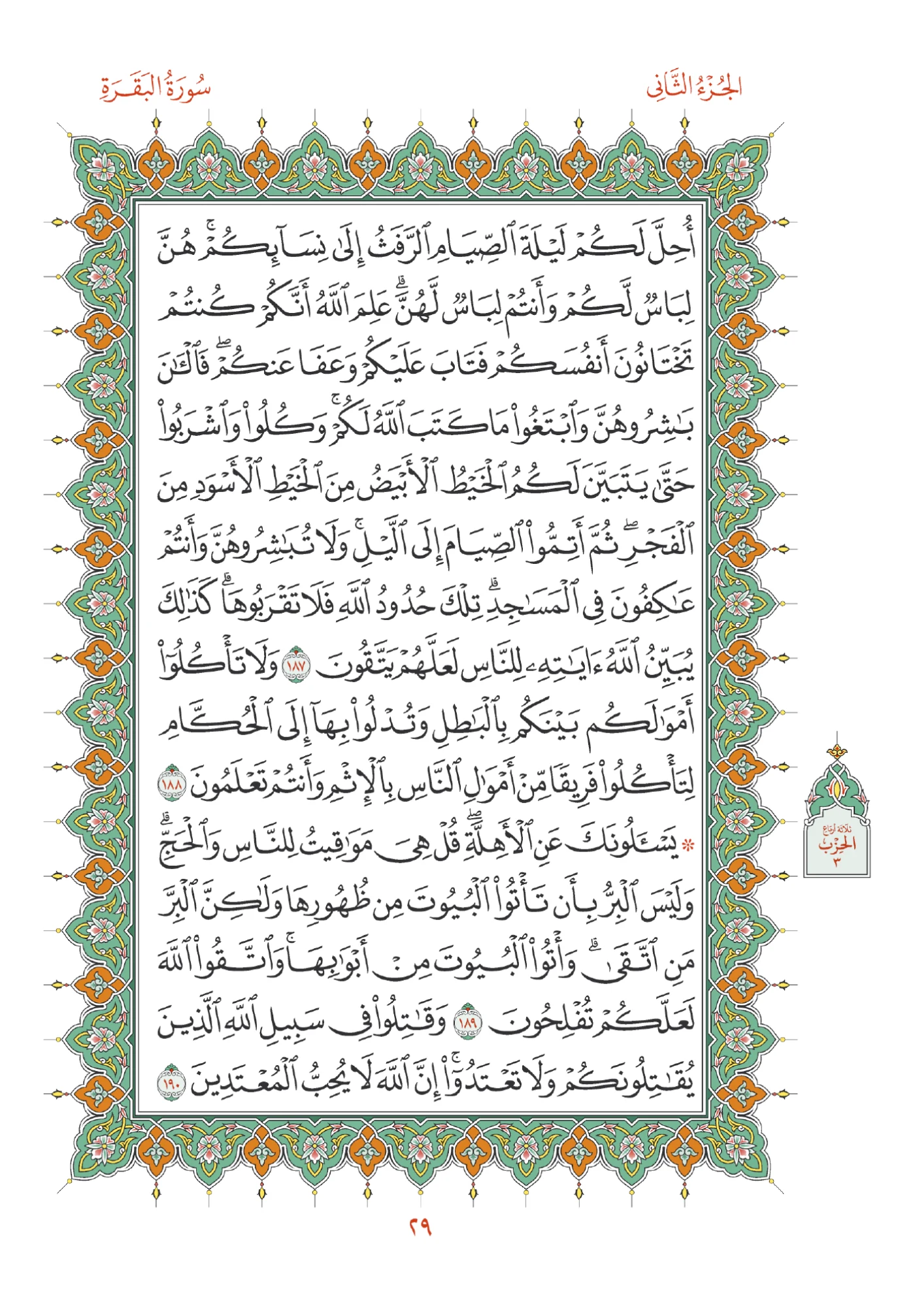 صفحة المصحف رقم 29
