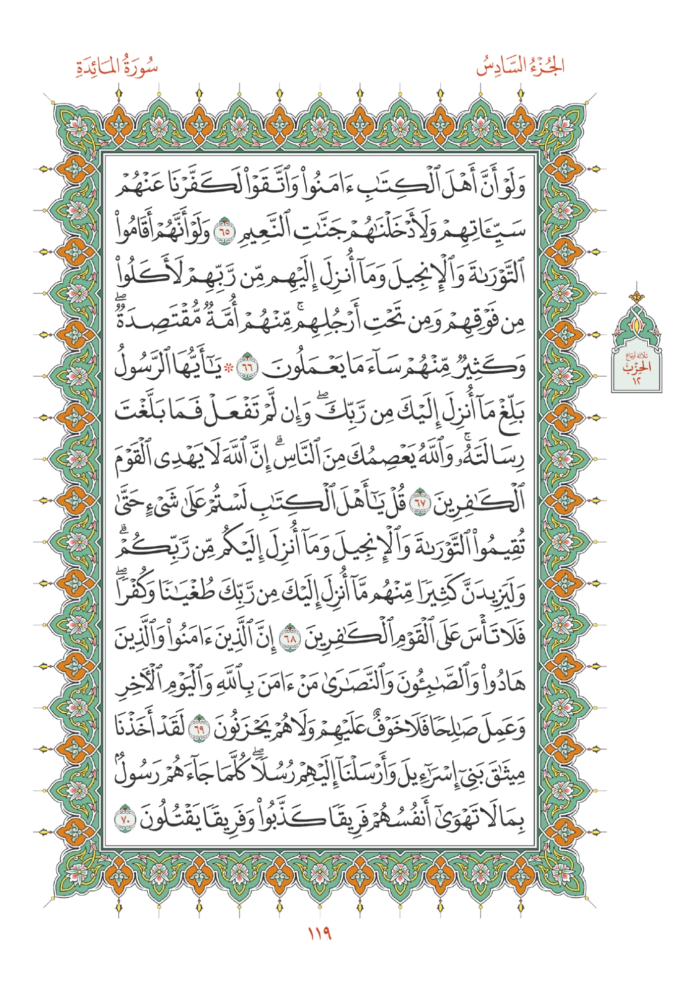صفحة المصحف رقم 119