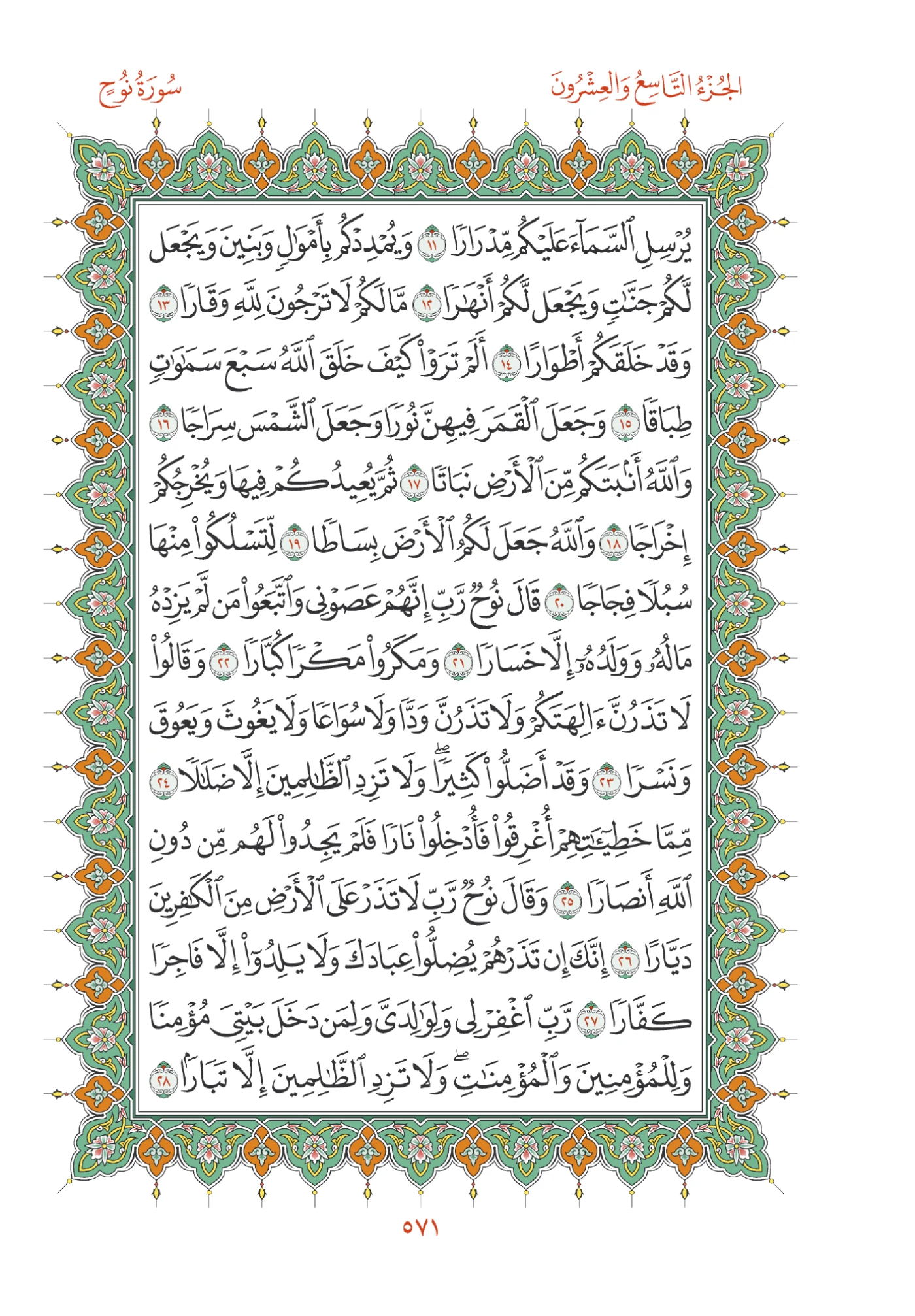 صفحة المصحف رقم 571
